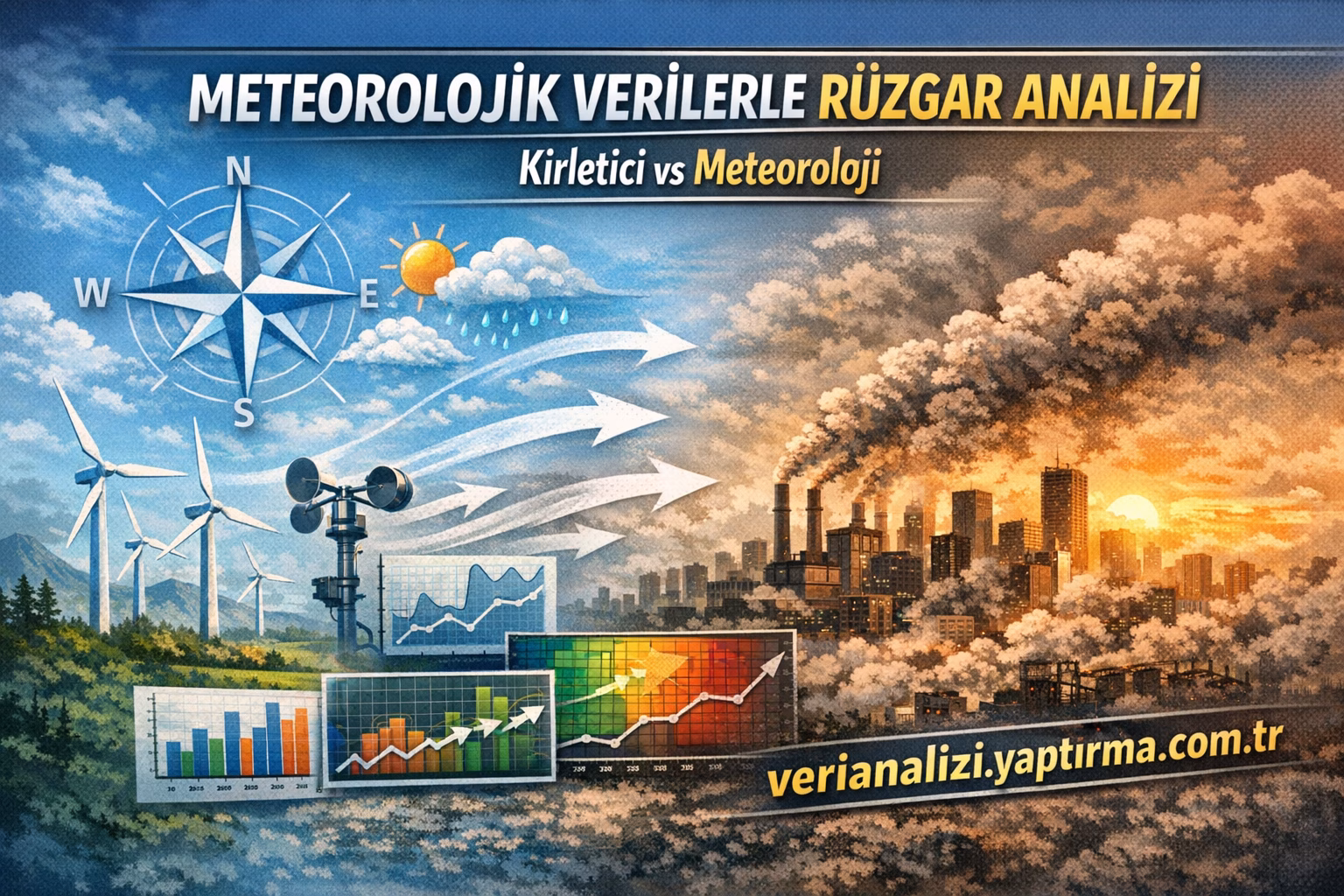 Read more about the article METEOROLOJİK Verilerle Rüzgar Analizi Kirletici vs Meteoroloji