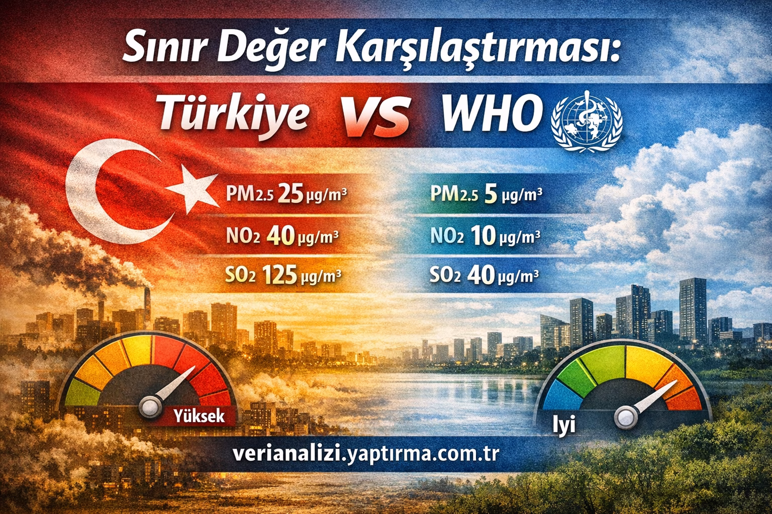Read more about the article Sınır Değer Karşılaştırması: Türkiye / WHO Analizi