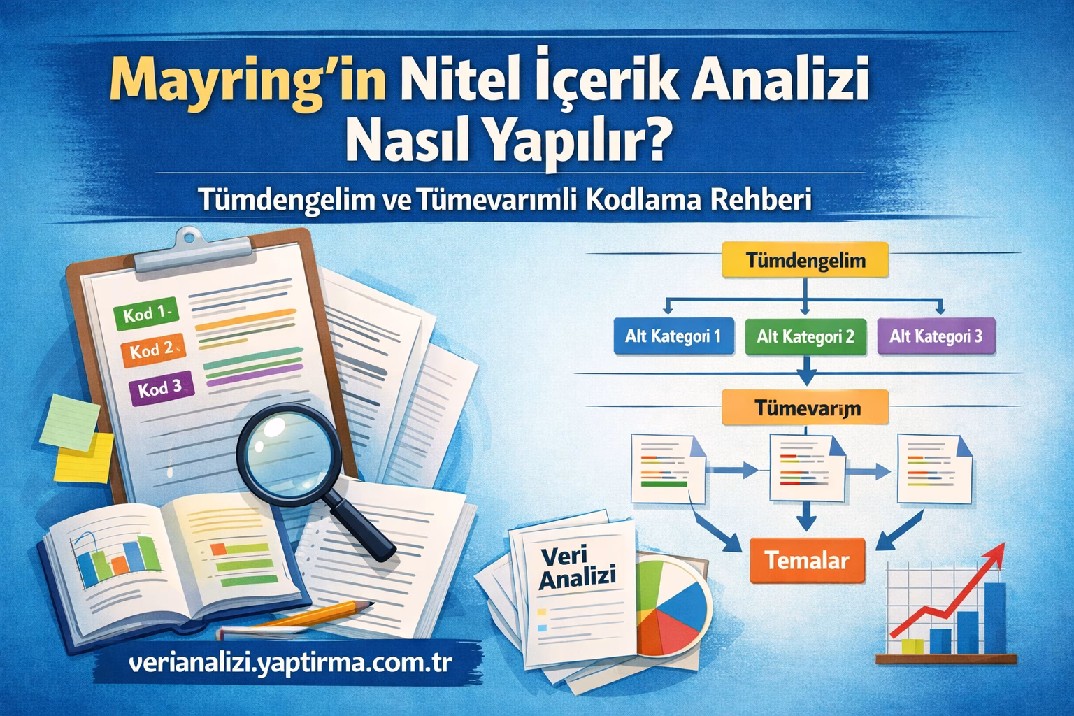 Read more about the article Mayring’in Nitel İçerik Analizi Nasıl Yapılır? Tümdengelim ve Tümevarımlı Kodlama Rehberi