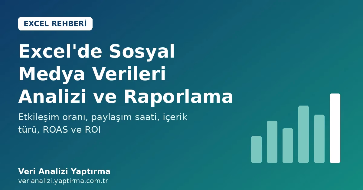 Sosyal medya verileri analizi: Excel'de etkileşim oranı, paylaşım saati ve ROI raporu